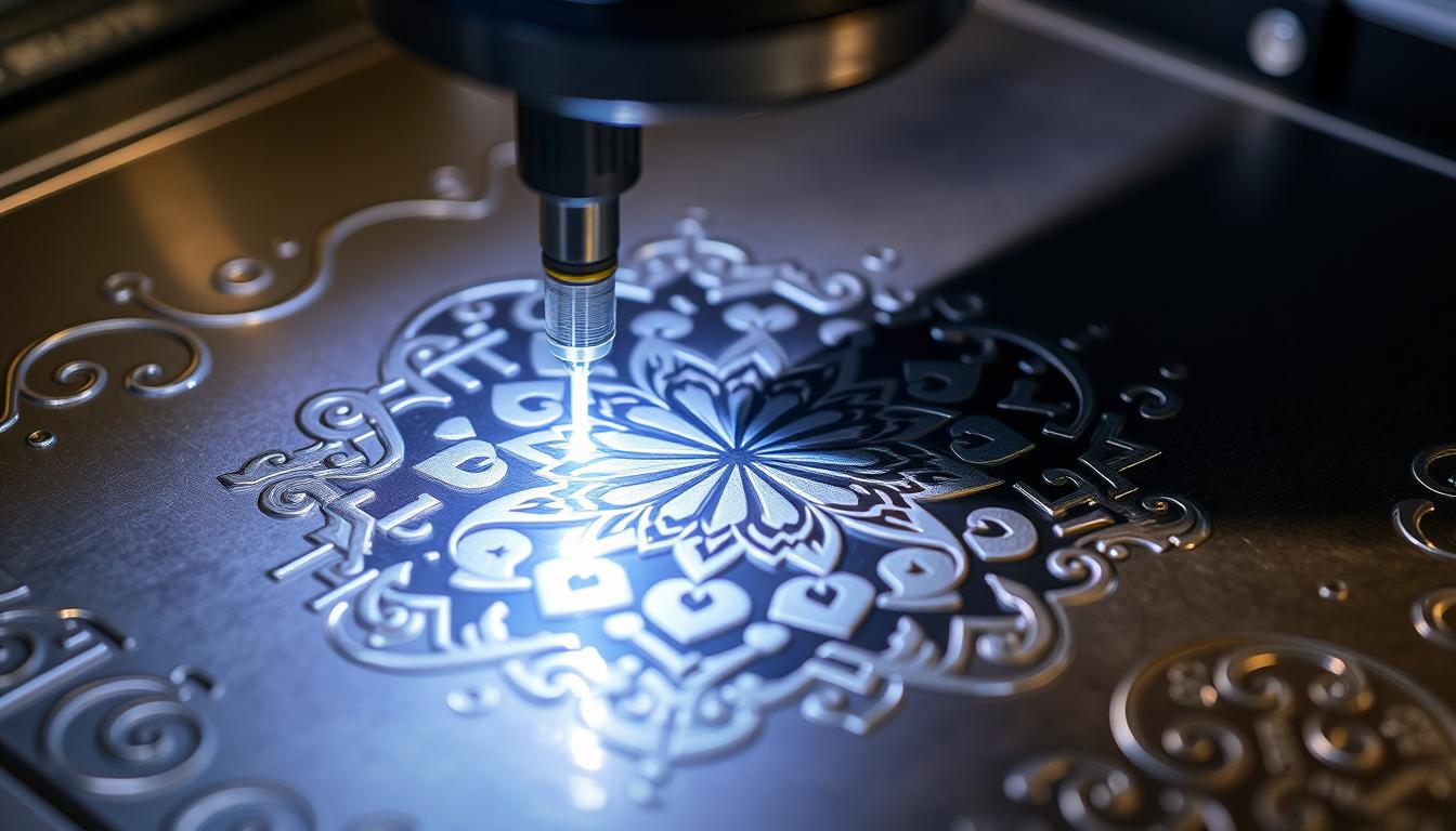 How can engraving details on iron be improved using advanced laser techniques?